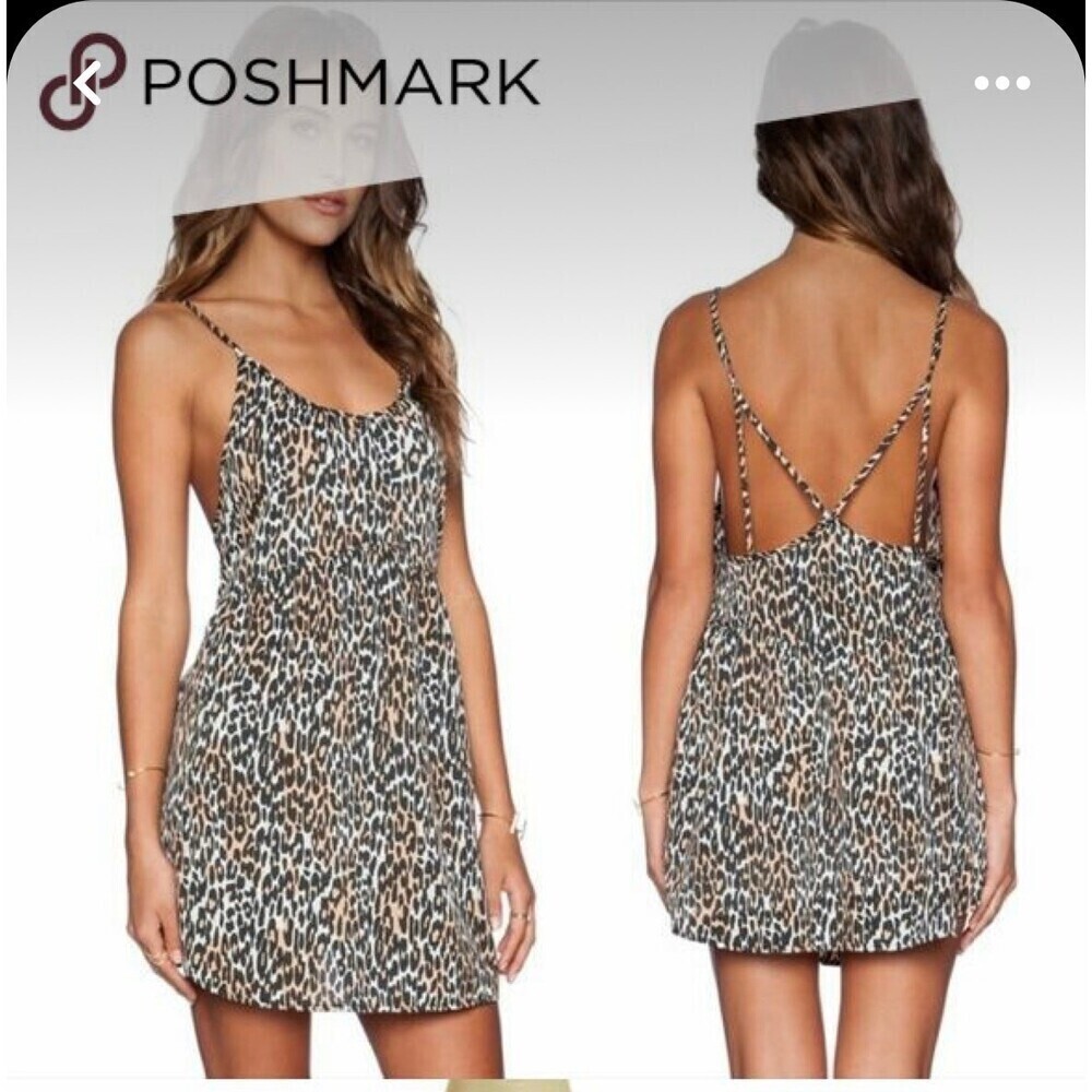 AMUSE dress tunic lightweight leopard/cheetah print SZ M swimsuit cover up